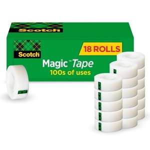 Scotch Magic Tape, Invisible, Home Office Supplies and Back to School Supplies for College and Classrooms, 6 Rolls(18 Rolls)