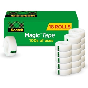 Scotch Magic Tape, Invisible, Home Office Supplies and Back to School Supplies for College and Classrooms, 6 Rolls(18 Rolls (Pack of 8))