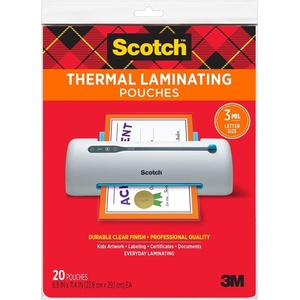 Scotch Matte Thermal Laminating Pouches, Ultra Clear with Matte Finish, Letter Size 8.9 in x 11.4 in, 50-Pack(20-Pack)