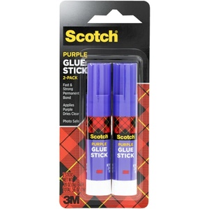 Scotch Mega Purple Glue Stick, 1.4 oz, Acid Free and Non-Toxic (6108-MEGA)(Pack of 2 (0.28 oz each))
