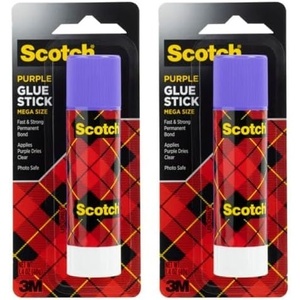 Scotch Mega Purple Glue Stick, 1.4 oz, Acid Free and Non-Toxic (6108-MEGA)(Pack of 2 (1.4 oz each))
