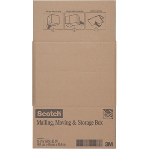 Scotch Moving and Storage Box 8026-MOV-SMFB, 16 in x 16 in x 12 in (40.6 cm x 40.6 cm x 30.4 cm), 6 packs per case