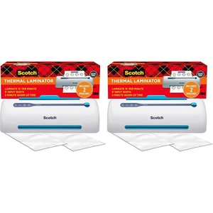 Scotch PRO TL906 Thermal, Laminator Machine, 1 Laminating Device, White/Blue, Laminate Recipe Cards, Photos, Documents, for Home, Office, or School Supplies, 9 in(9 in (Pack of 2))
