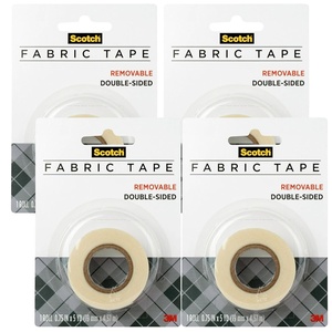 Scotch Removable Fabric Tape, 3/4 in x 180 in, 1/Pack, Removable and Double Sided (FTR-1-CFT)(Pack of 4)