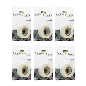 Scotch Removable Fabric Tape, 3/4 in x 180 in, 1/Pack, Removable and Double Sided (FTR-1-CFT)(Pack of 6)