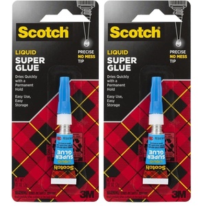 Scotch Super Glue Liquid, .07 oz, 1-Pack, Fast Drying Liquid Formula (AD118D)(2-Pack)