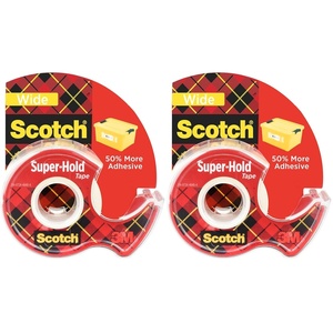 Scotch Super Hold, Transparent, Clear Glossy Finish, 4 Tape Rolls with Dispenser, Tape Rolls for Home Office and School, 3/4 in. x 650 in.(1 Roll (Pack of 2))