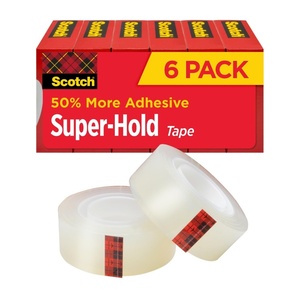 Scotch Super-Hold Tape, 10 Rolls, Transparent Finish, 50% More Adhesive, Trusted Favorite, 3/4 x 1000 Inches, Boxed (700K10)(6 Rolls)