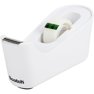 Scotch Tape Dispenser, White, Great for School or Office and Includes 1 Roll of Scotch Magic Tape 3/4 in x 350 in, ABS Material((Pack of 1))
