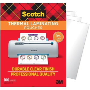 Scotch Thermal Laminating Pouches, 100 Count, Clear, 5 mil., Laminate Business Cards, Banners and Essays, Ideal Office or School Supplies, Fits Letter Sized (8.9 in. × 11.4 in.) Paper(600-Pack)