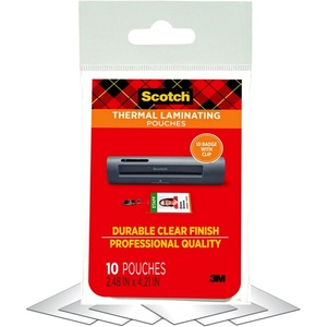 Scotch Thermal Laminating Pouches, Laminate Homemade Ornaments, Christmas Banners and Gift Tags, 5 Mil, 20-Pack Photo Size Laminating Sheets 5 x 7 Inches, Clear(ID Badge)