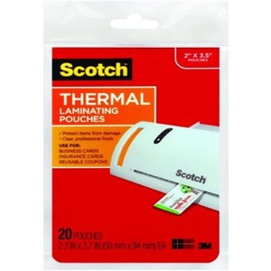 Scotch Thermal Laminating Pouches Premium Quality, 5 Mil Thick for Extra Protection, 20 Pouches/6 Pack, Our Most Durable Lamination Pouch, 2.3 x 3.7 inches (TP5851-20)