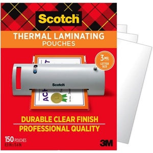 Scotch Thermal Laminating Pouches, for Use with Thermal Laminators, 8.9 x 11.4 Inches, Letter Size Sheets, 100-Pack(150-Pack)