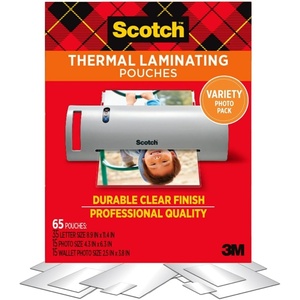 Scotch Thermal Laminating Pouches, for Use with Thermal Laminators, 8.9 x 11.4 Inches, Letter Size Sheets, 100-Pack(Multi-Size)
