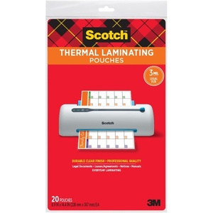 Scotch Thermal Pouches, 8.9 in x14.4 in (228 mm x 367 mm)(20-Pack Sheets)