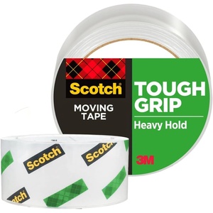 Scotch Tough Grip Moving Packing Tape, Clear, Moving Tape that Secures Boxes up to 80 Pounds, 1.88 in. x 43.7 yd., 6 Tape Rolls(1 Roll)