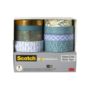Scotch Washi Tape, Abstract Modern Design, 8 Rolls, Great for Bullet Journaling, Scrapbooking and DIY Décor (C1017-8-P19)(Multi-color)