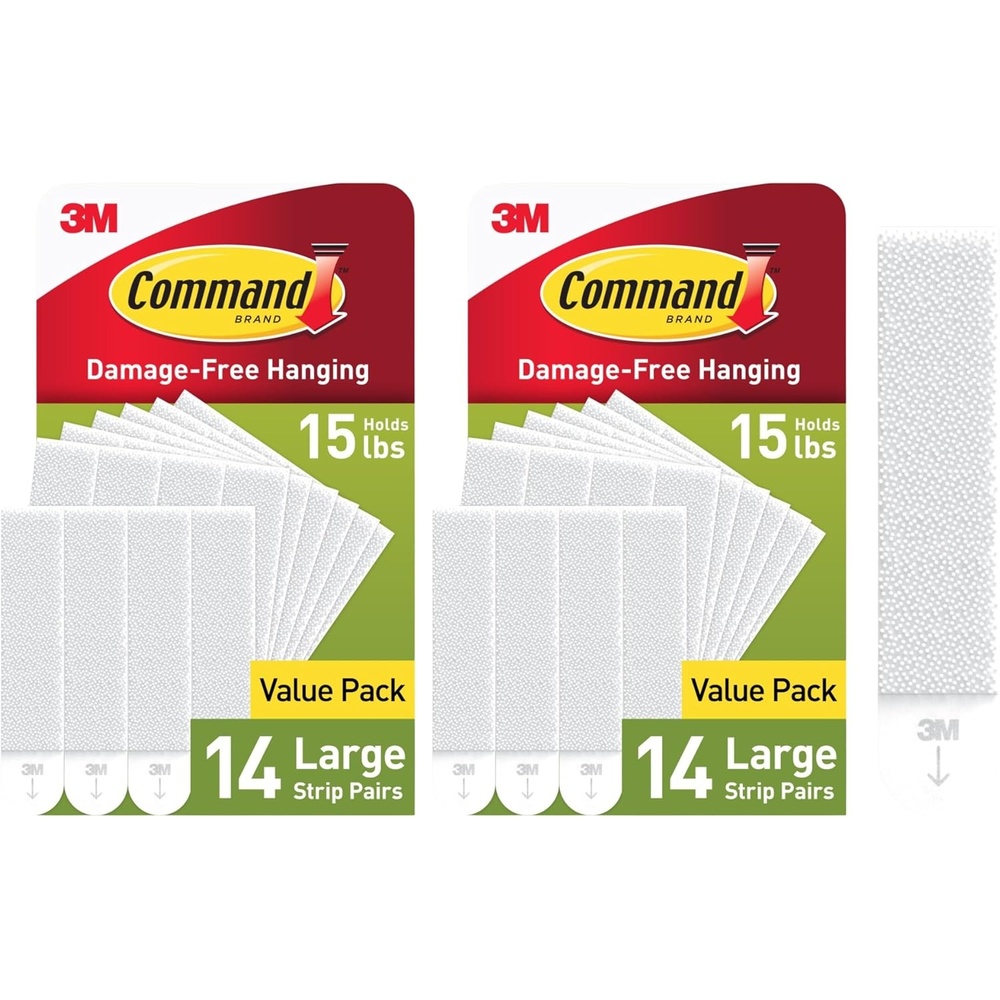image:imageCommand 15 lb Large Picture Hanging Strips 14 Pairs 28 Strips DamageFree Hanging Picture Hangers No Tools Wall Hanger for Home Decor White Adhesive2