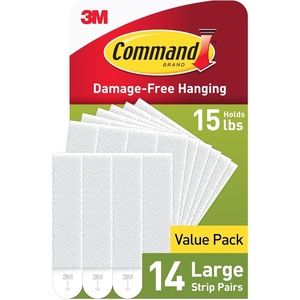 Command 15 lb Large Picture Hanging Strips 14 Pairs (28 Strips), Damage-Free Hanging Picture Hangers, No Tools Wall Hanger for Home Decor, White Adhesive(1)